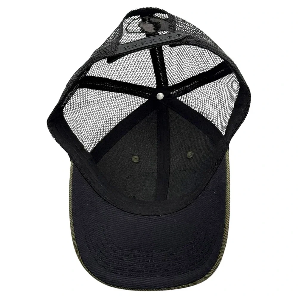 Mossy Oak Trucker Hat SnapBack Olive Green Black Mesh Cap OSFM Hunt Outdoor Camo - Picture 6 of 6